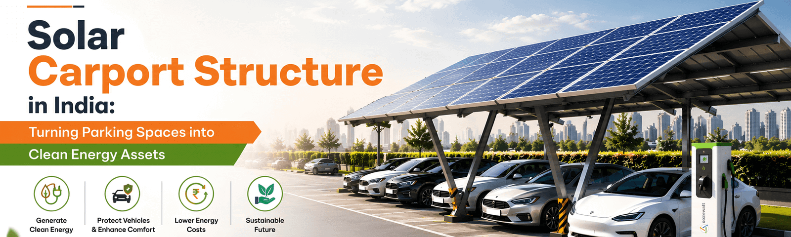 Solar carport structure